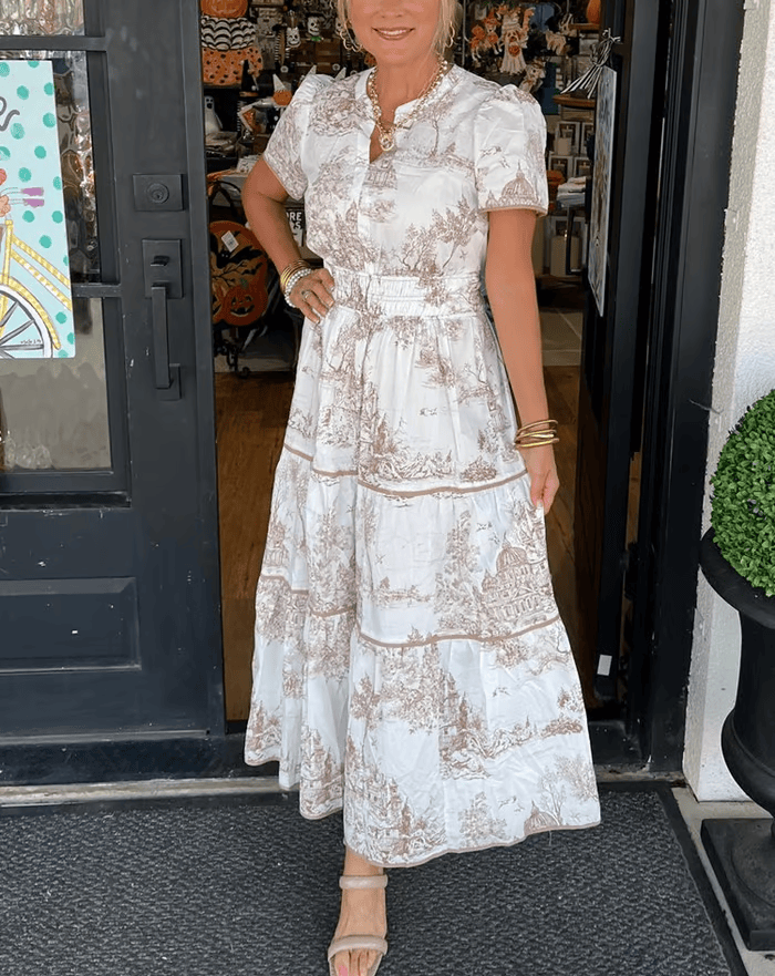 Solene - Robe Maxi Fleurie V-Neck Boho Chic