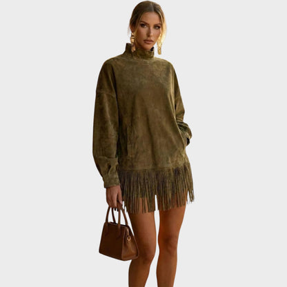 Sheri | Vestido de Ante con Flecos