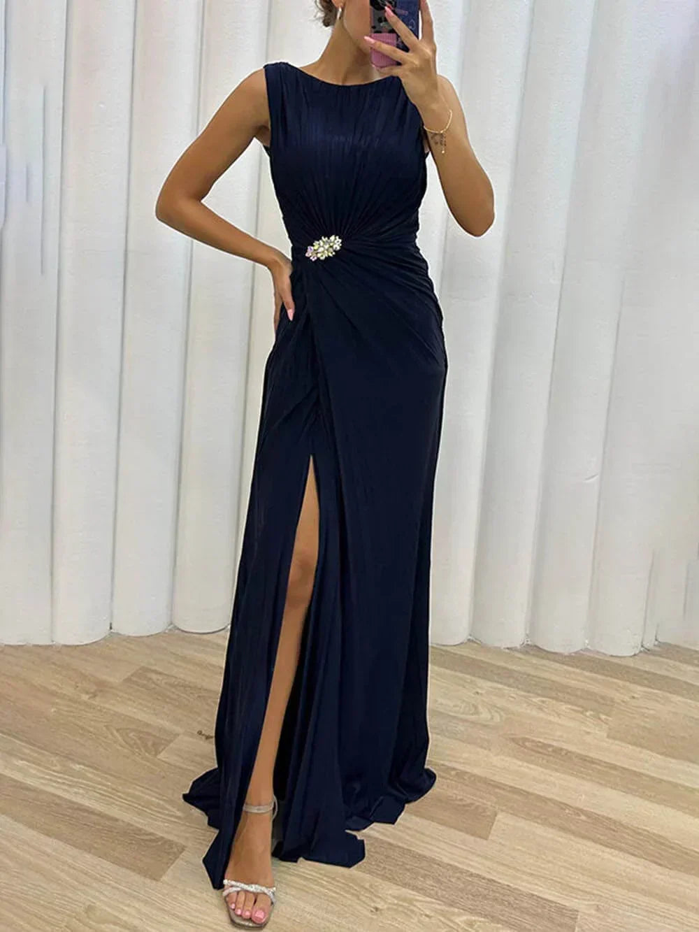 Kendra - Robe Maxi Fendue Flatteuse et Intemporelle