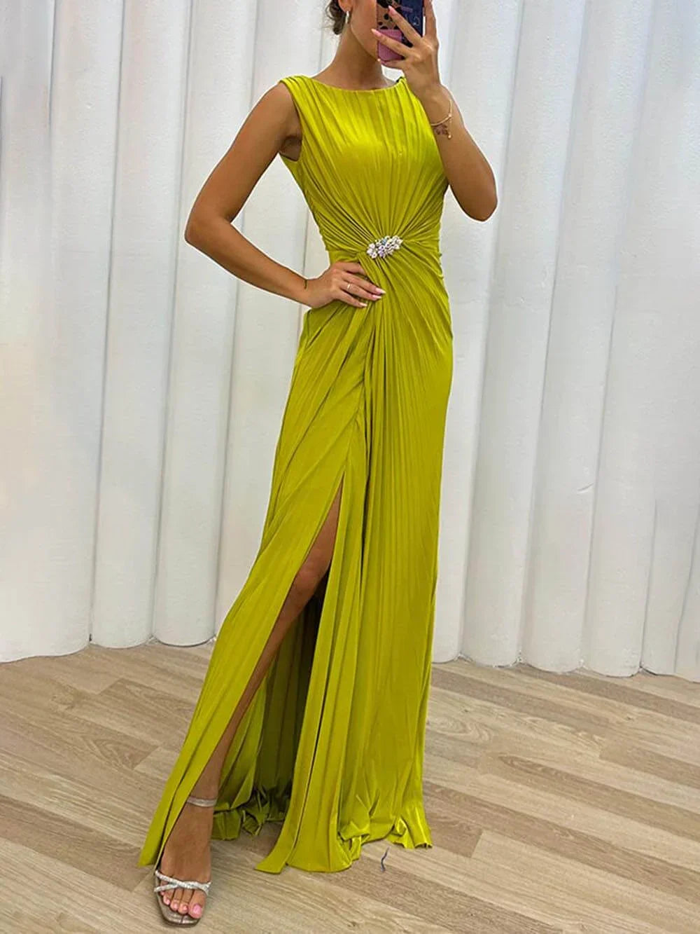 Kendra - Robe Maxi Fendue Flatteuse et Intemporelle