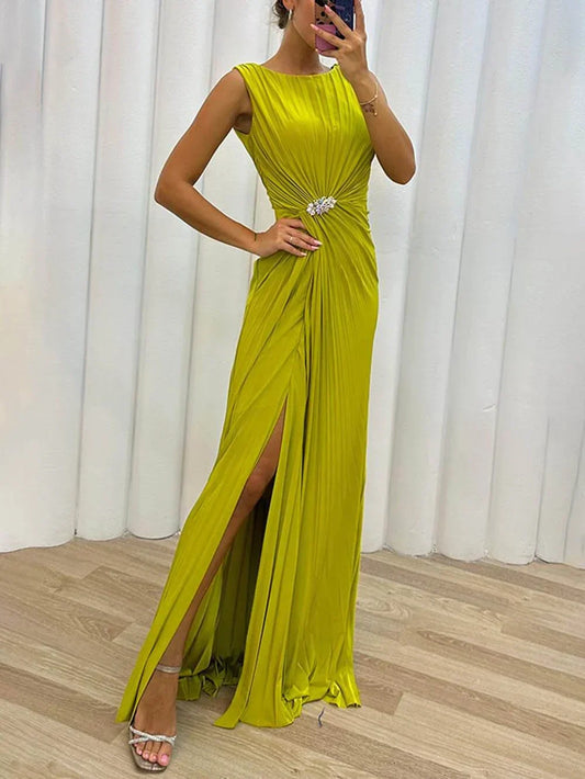Kendra - Robe Maxi Fendue Flatteuse et Intemporelle
