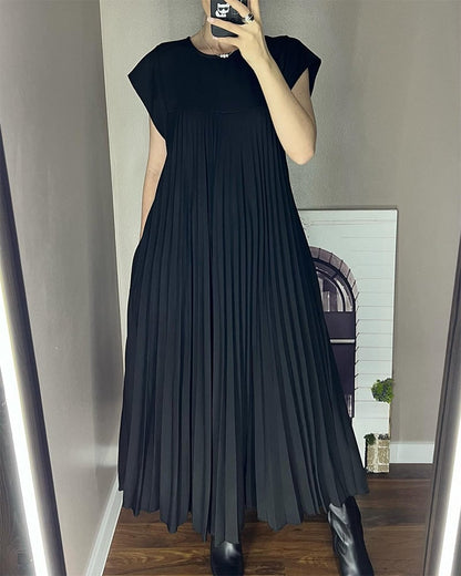 Sophia - Robe Maxi Plissée Élégante Découpée
