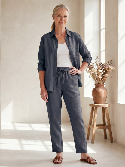 Noor | Ensemble Chemise à Manches Longues et Pantalon Tapered