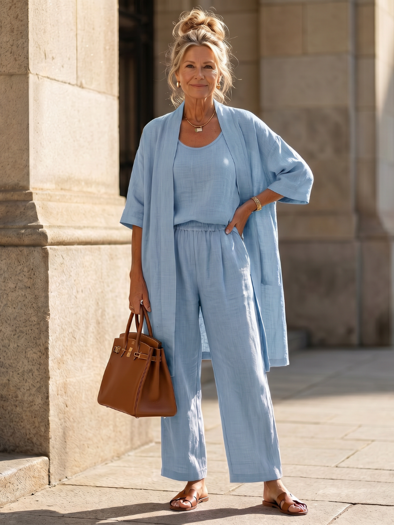 Yael | Ensemble de Top et Pantalon Détendu en Trois Pièces