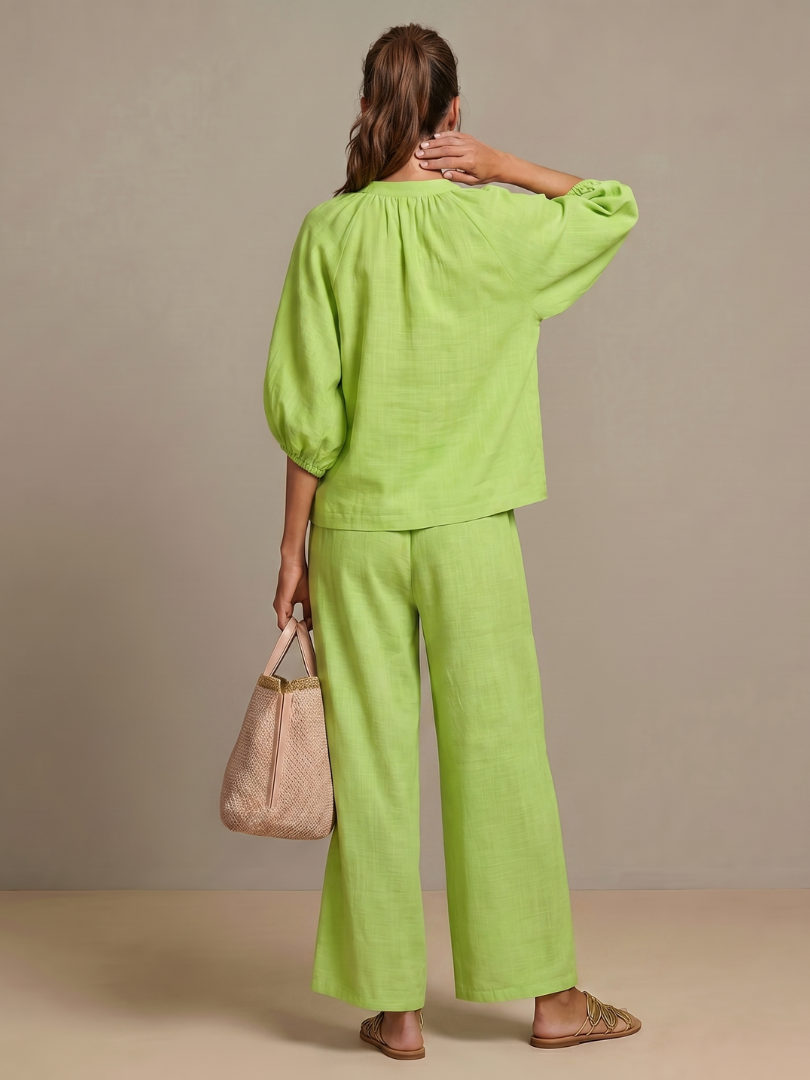 Natalia | Haut Blouson à Zip et Pantalon Large