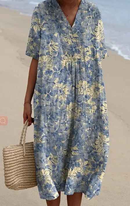 Margaret - Robe fluide à imprimé floral vibrant