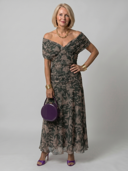 Calen | Robe Midi Décontractée à Épaules Nues