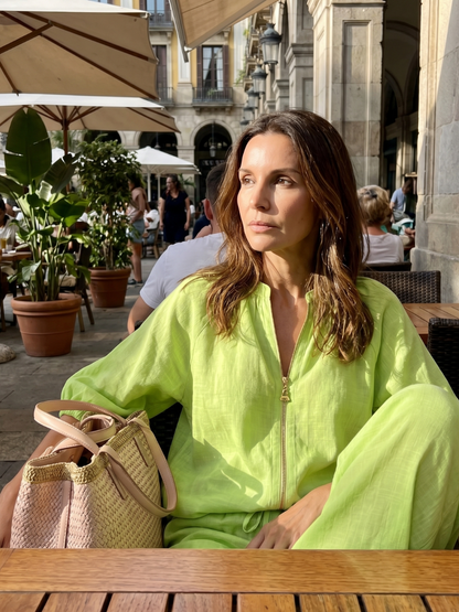 Natalia | Haut Blouson à Zip et Pantalon Large