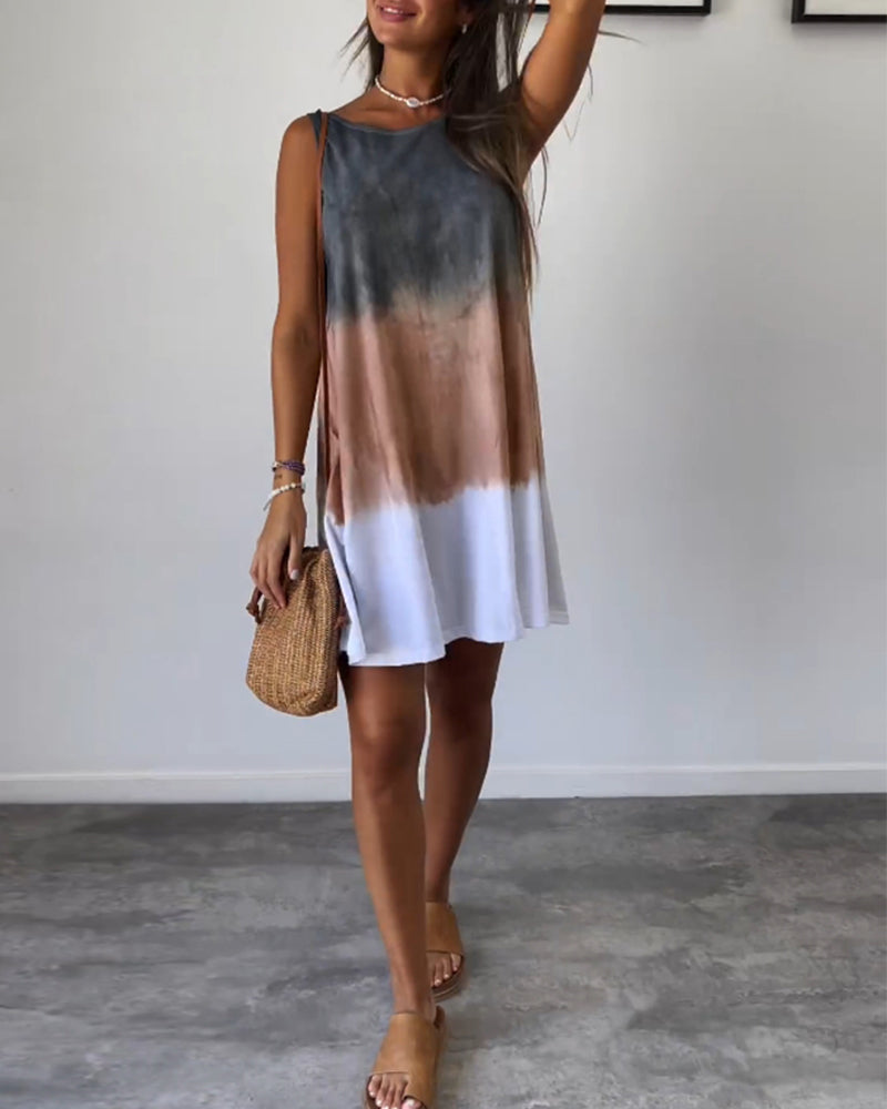 Josie - Robe Mini avec Imprimé Tie Dye Dégradé