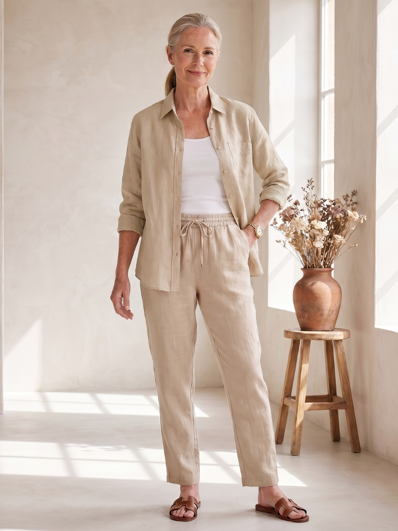 Noor | Ensemble Chemise à Manches Longues et Pantalon Tapered