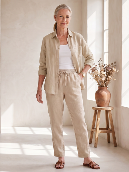 Noor | Ensemble Chemise à Manches Longues et Pantalon Tapered