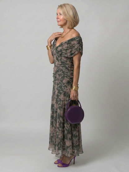Calen | Robe Midi Décontractée à Épaules Nues