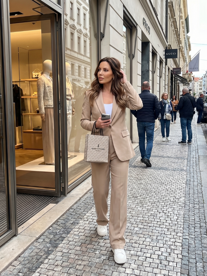 Kaya | Ensemble Pantalon Large à Rayures Contrastées