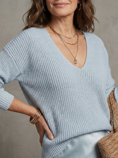 Luciana | Ensemble Jupe Satinée Biais et Pull Tricot