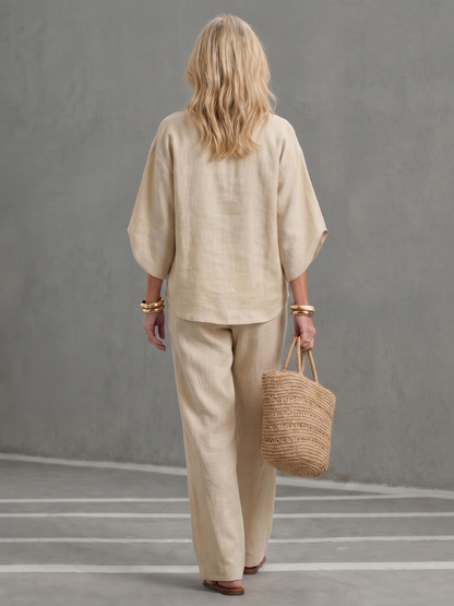 Amity | Ensemble Tunique Pantalon Détente à Boutons