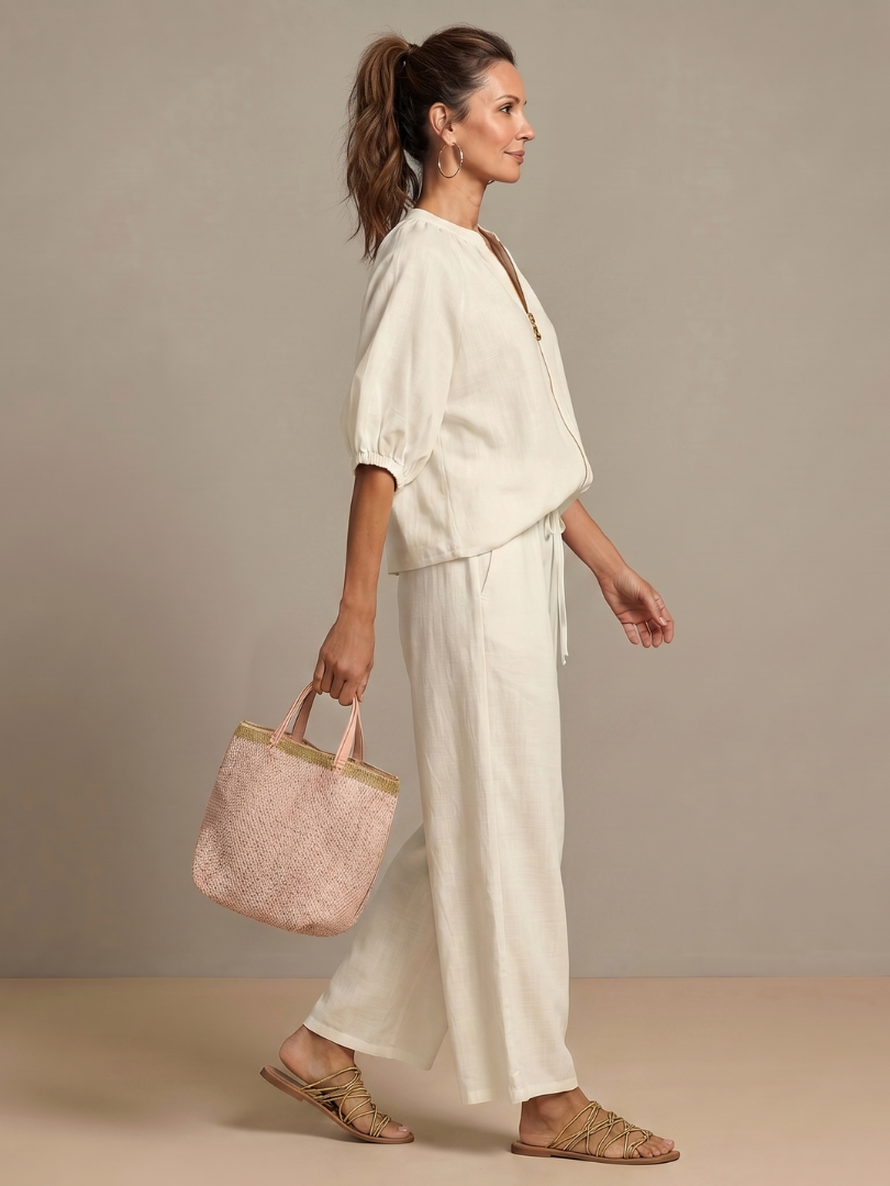Natalia | Haut Blouson à Zip et Pantalon Large