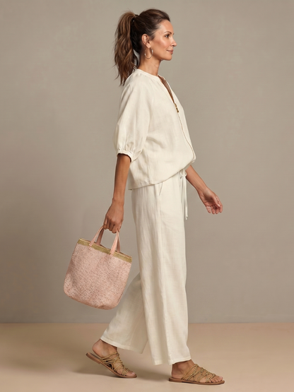 Natalia | Haut Blouson à Zip et Pantalon Large