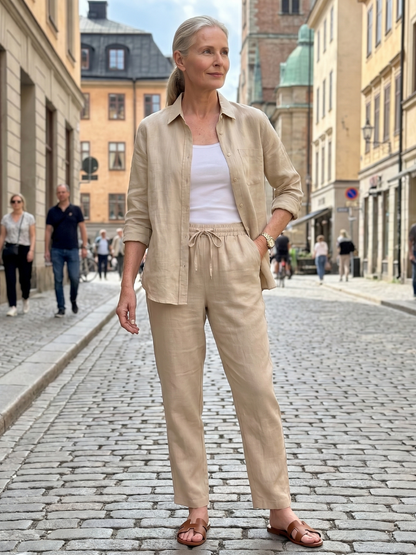 Noor | Ensemble Chemise à Manches Longues et Pantalon Tapered