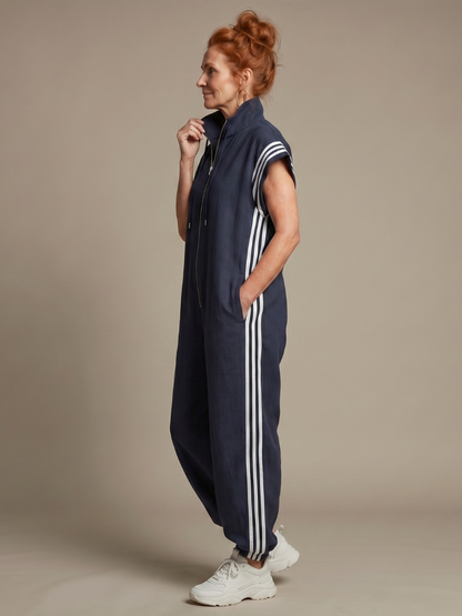 Lark | Combinaison à Zip Frontal avec Panneaux Rayés