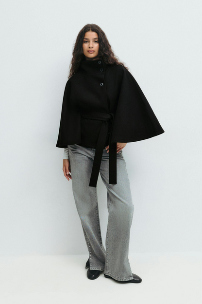 ARIA | Belted Cape Jacket