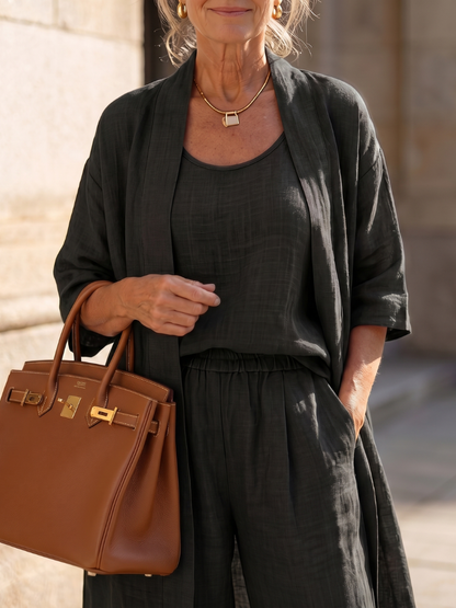 Yael | Ensemble de Top et Pantalon Détendu en Trois Pièces