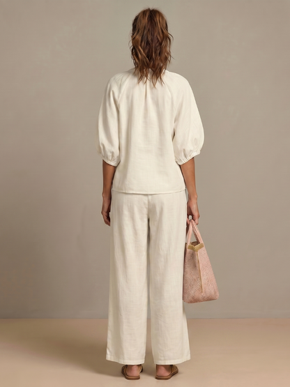 Natalia | Haut Blouson à Zip et Pantalon Large