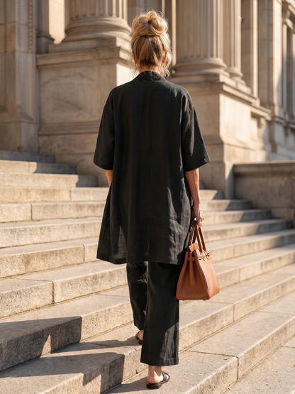 Yael | Ensemble de Top et Pantalon Détendu en Trois Pièces