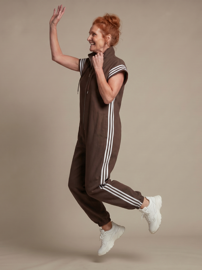 Lark | Combinaison à Zip Frontal avec Panneaux Rayés