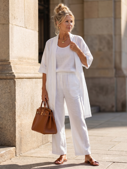 Yael | Ensemble de Top et Pantalon Détendu en Trois Pièces