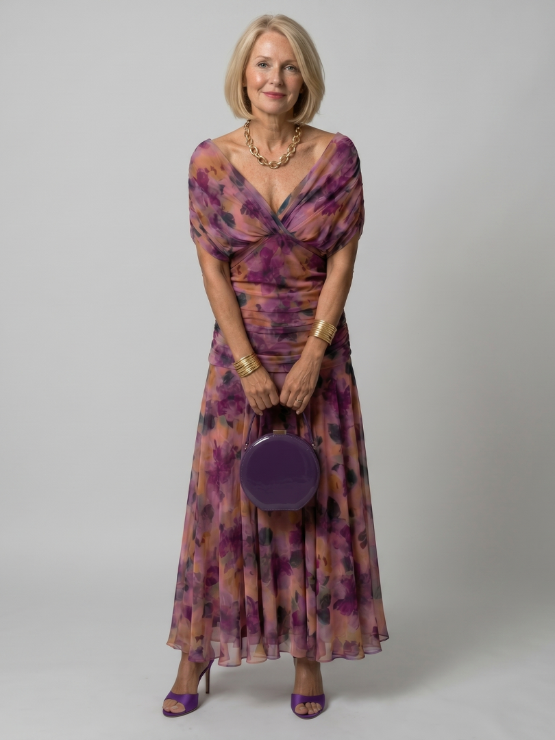 Calen | Robe Midi Décontractée à Épaules Nues