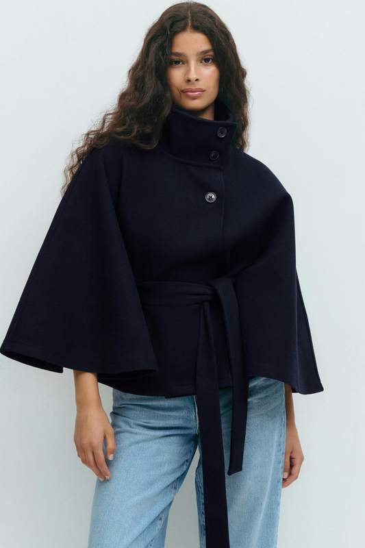 ARIA | Belted Cape Jacket
