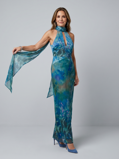 Juniper | Robe Maxi Sans Manches à Col Halter avec Découpe