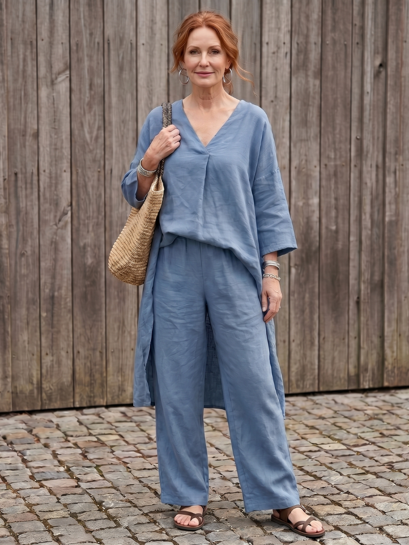 Onyx | Ensemble Top Tunique Long et Pantalon Large