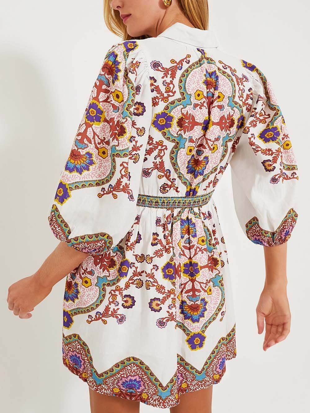 Jenny - Robe Mini à Manches Bouffantes avec Poches