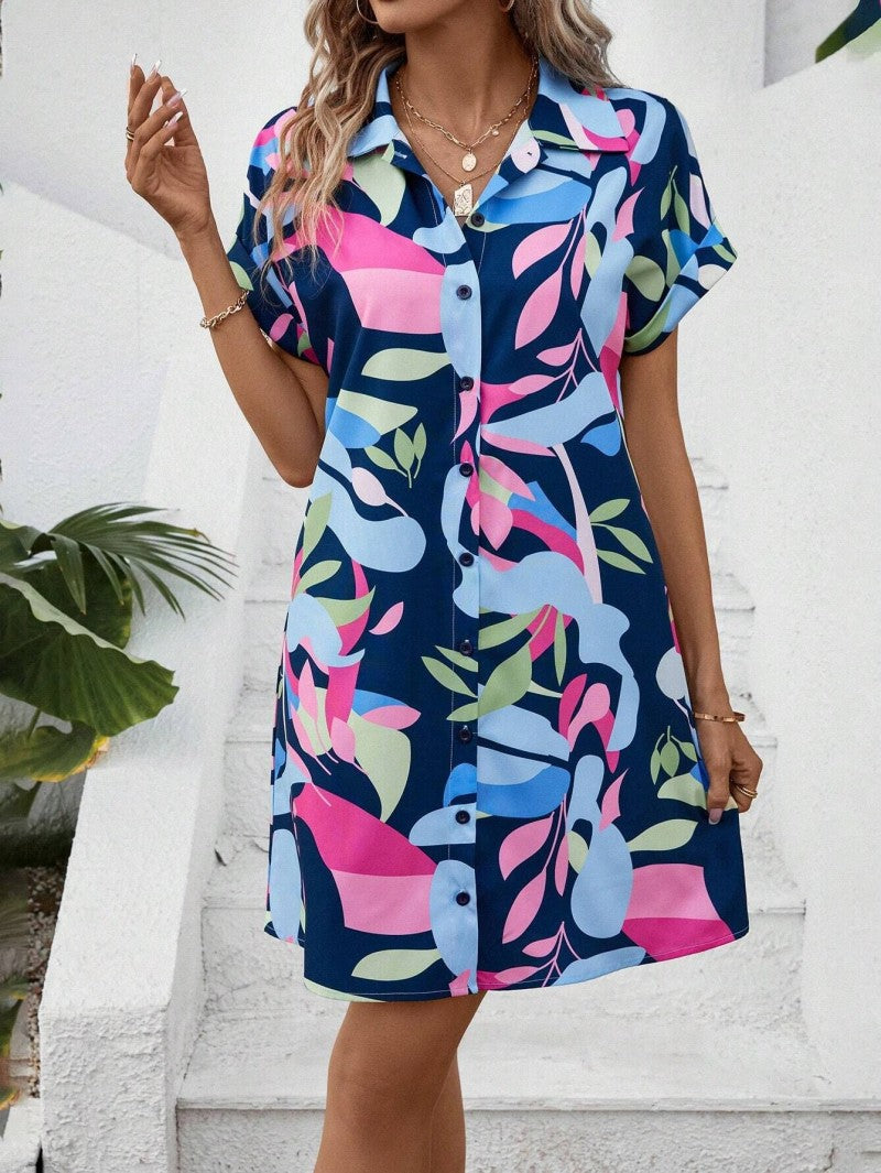 Tiana™ - Robe Boutonnée Imprimée