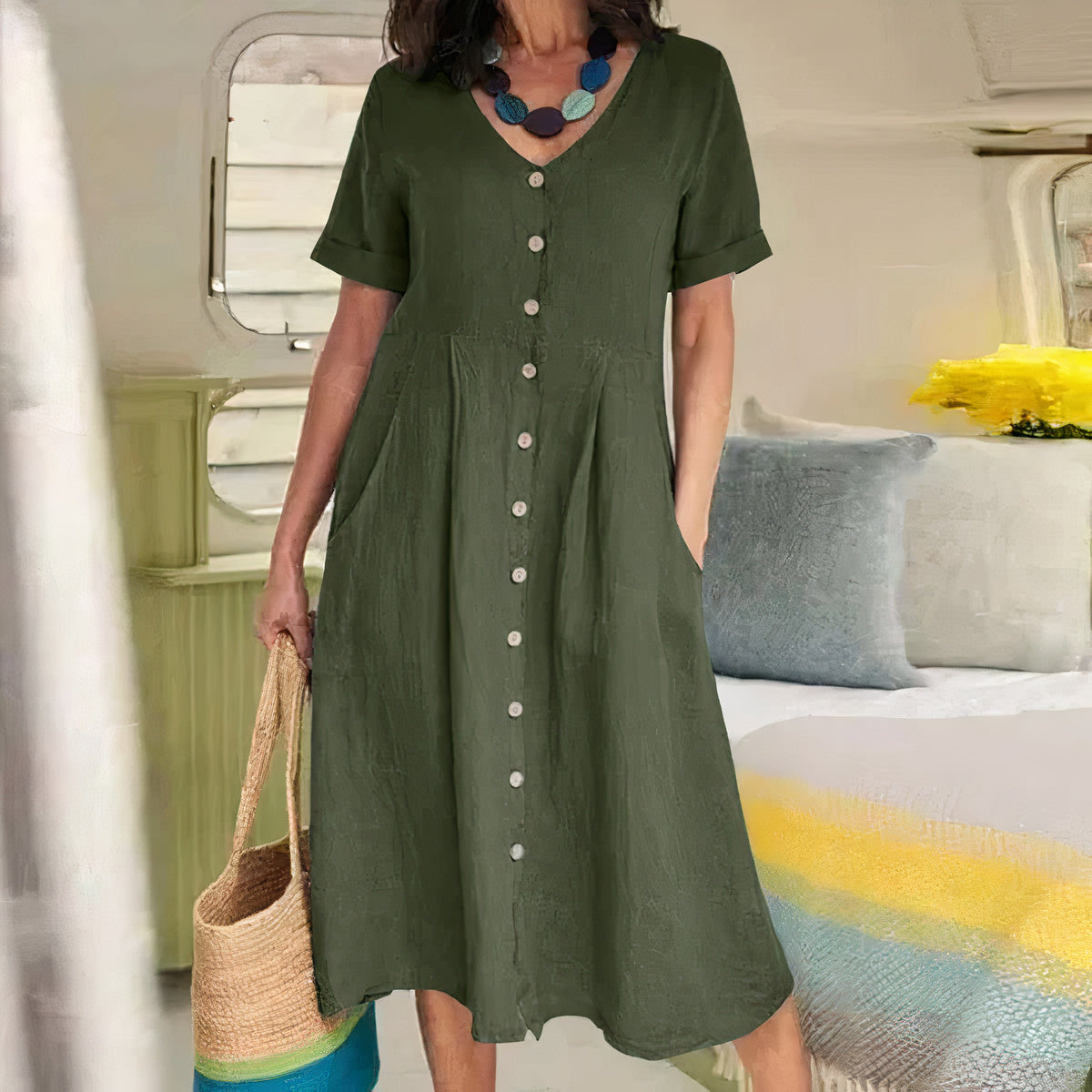 Yasmin™ - Robe Boutonnée Sans Effort