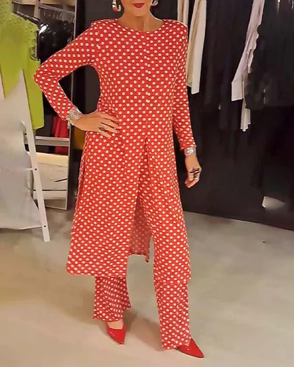 Greta | Ensemble à Pois avec Charme Féminin