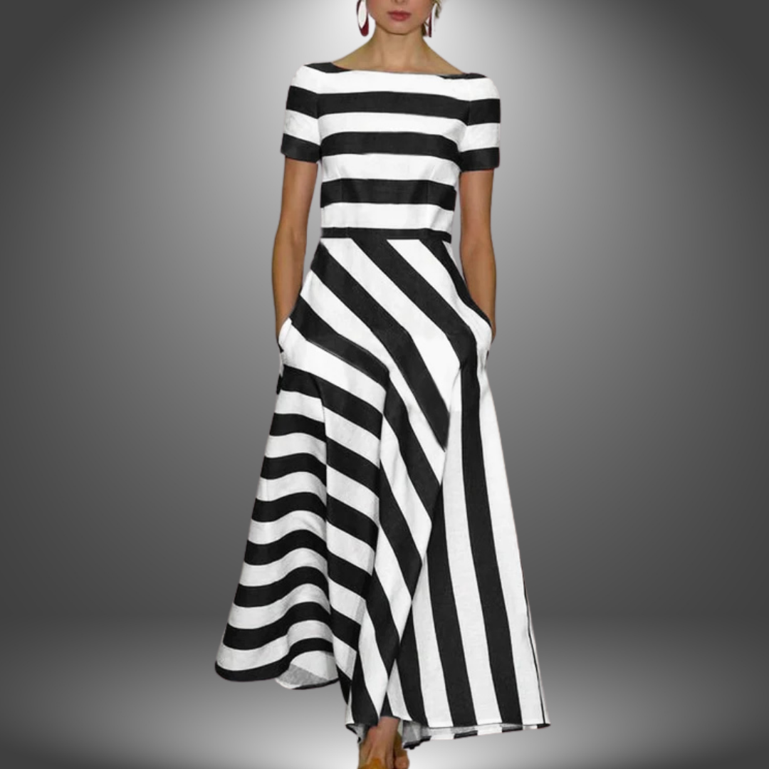 Alma | Robe Maxi A-Ligne Rayée