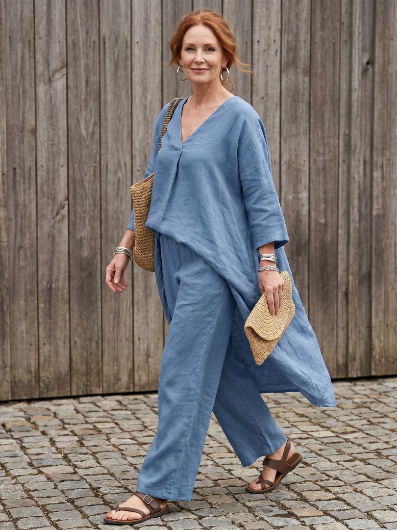 Onyx | Ensemble Top Tunique Long et Pantalon Large