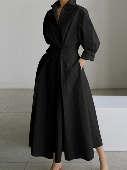 Brynn - Robe Swing A-Line avec Col Polo Chic