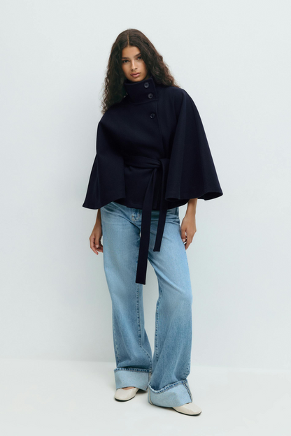 ARIA | Belted Cape Jacket