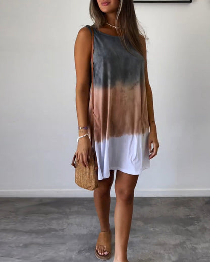 Josie - Robe Mini avec Imprimé Tie Dye Dégradé