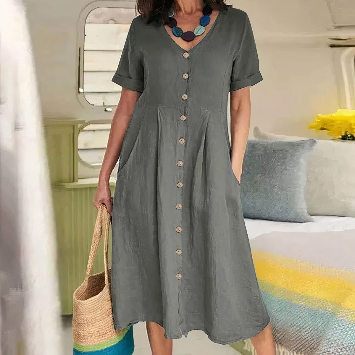 Yasmin™ - Robe Boutonnée Sans Effort