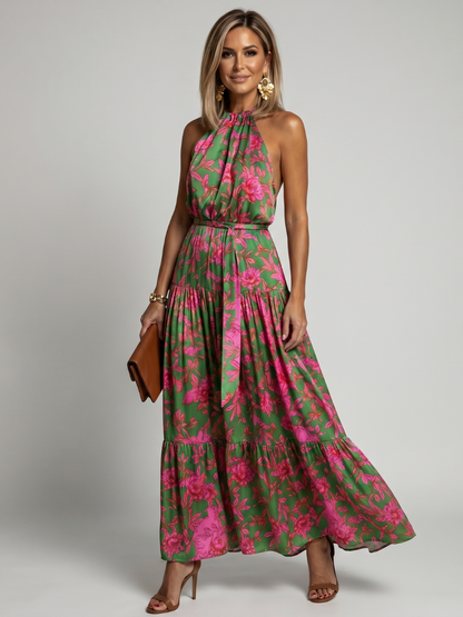 Rowen | Robe Midi Drapée à Col Halter