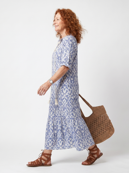 Ottoline | Robe midi imprimée avec lien à franges