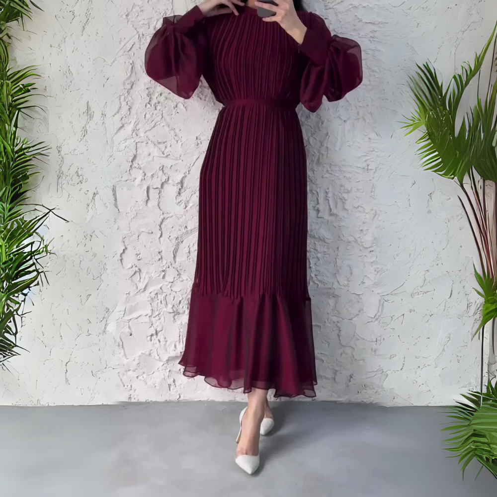 Cami - Robe de Soirée Chic Française d'Automne avec Accents en Maille