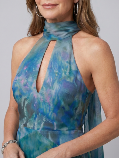 Juniper | Robe Maxi Sans Manches à Col Halter avec Découpe