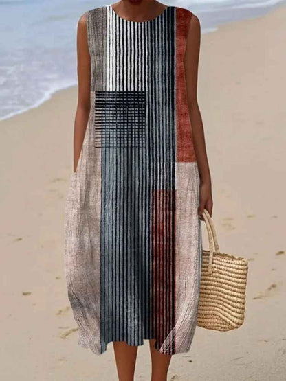 Rosenda - Robe d'été avec imprimé géométrique abstrait