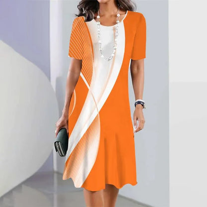 Dalia™ - Robe Plissée Femme avec Blocs de Couleur
