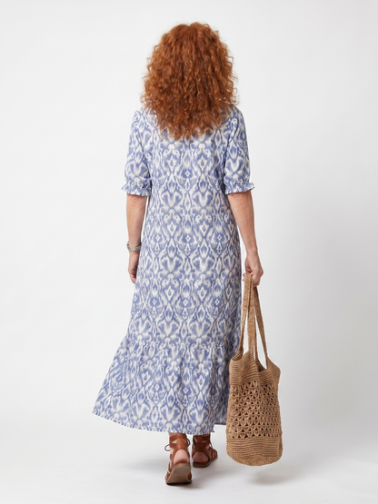 Ottoline | Robe midi imprimée avec lien à franges